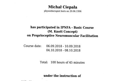 Michał-Basic course Proprioceptive Neuromuscular Facilitation